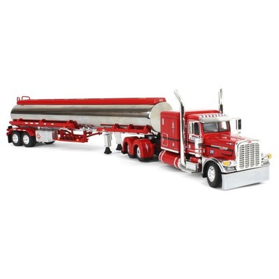 Peterbilt 389X with 63'' Flat Top Sleeper Red w/ Heil Tanker Trailer 1/64
