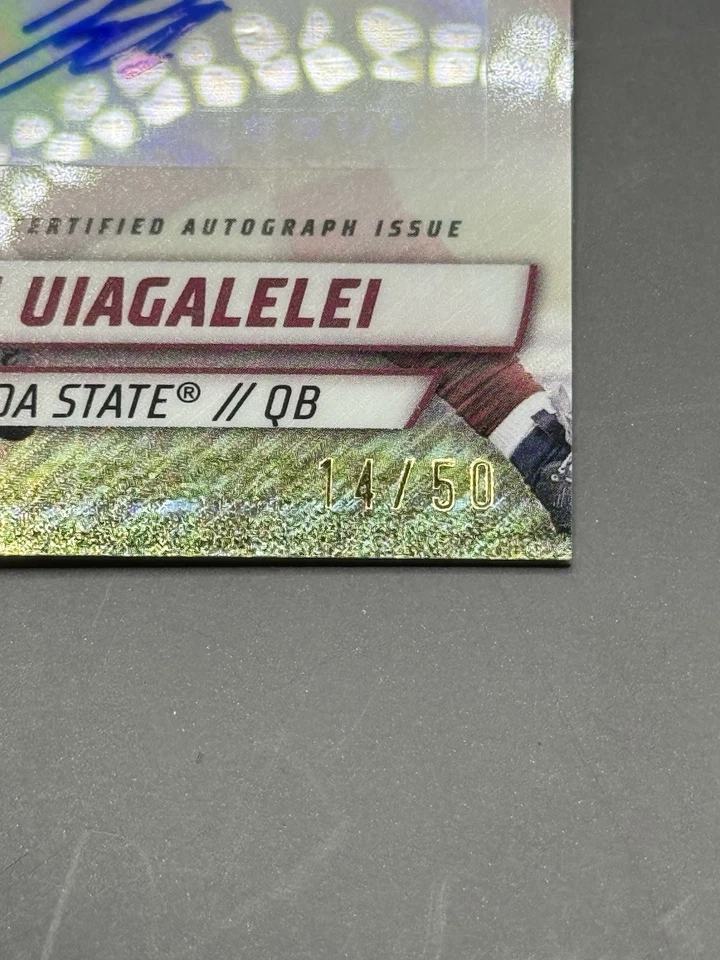 2024 Bowman Chrome U DJ Uiagaleiei Gold Shimmer Auto /50 #PA-DUI - Image 3 of 3