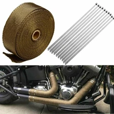 2" x 50FT Exhaust Wrap Manifold Heat Wrap Tape + 10 Ties Kit For Car Motorcycle