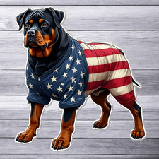 Rottweiler Sticker Vinyl Decal Patriotic American Flag Dog Full Body