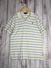 Polo Ralph Lauren Polo Shirt Men  s Size XLarge White Blue Striped Short Sleeve