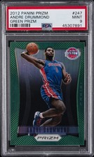 2012 PANINI PRIZM GREEN PRIZM #247 ANDRE DRUMMOND ROOKIE RC PSA 9