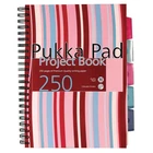 Pukka Pad Stripes Wirebound Hardback Project Notebook 250 Pages A4 Blue/Pink (3