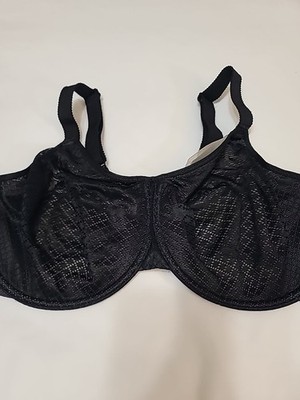 WACOAL Black Unpadded Lace Overlay Underwire Minimizer Bra;  #857210; Size 34H