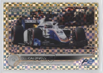 2022 Topps Chrome Formula 1 Gold Checker Flag Refractor 21/50 Olli Caldwell n0c