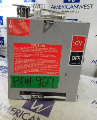 #ad GE SB461RG 30 amp 600v Fusible Spectra Busway Switch Bus Plug 3P 4 Wire BP929 $593.10