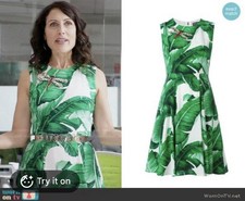 Dolce & Gabbana Banana Leaf Dragonfly Crystal Embellished Dress 2016
