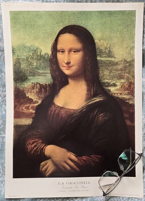 La Gioconda, Die Mona Lisa, Leonardo Da Vinci Druck 70er Jahre Wandbild