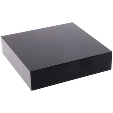 Plymor Black Polished Acrylic Square Display Block, 1" H x 4" W x 4" D