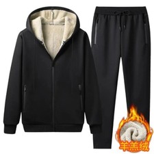 Winter Men Set Warm Hooded Jacket+Pants 2PC Sets Men Tracksuit Man Sports Suit#A