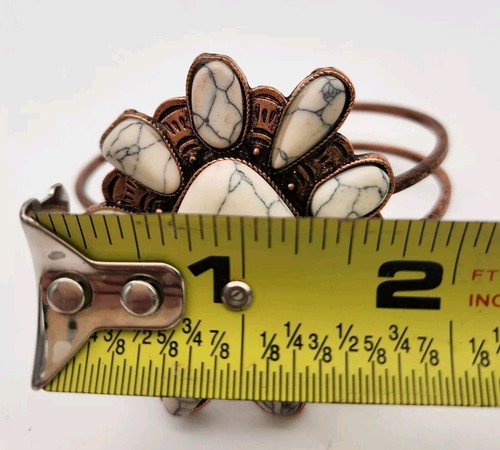 Südwestböhmisches künstliches Türkis Kürbisblüte Scharnier Armband Howlith - Bild 9 von 9