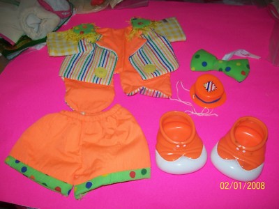 KOHL PATCH KINDER Clown Outfit PUPPENKLEIDUNG, mit Schuhen orange