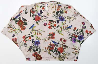 New Look Damenbluse beige Polyestermischung Größe 8   offene Ärmel