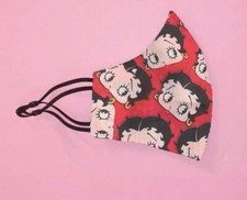 Betty Boop Facemask Fabric Facemask with Elastic Adjusters Pink Betty Boop