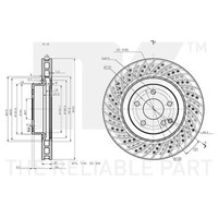 NK 2X Bremsscheibe Ø330 Mm BelüFtet Beschichtet FüR Mercedes-Benz E-Klasse W211
