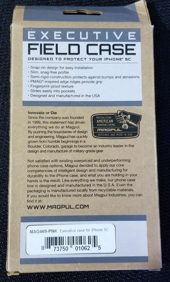 Funda Magpul Executive Field iPhone 5c ~ Rosa ~ MAG469-PNK ~ Nueva  Foto 2 de 4