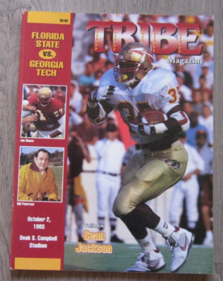 1993 Florida State vs Georgia Tech football program magazine