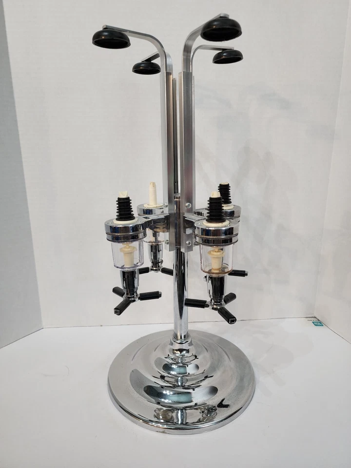 BARTENDER_Global Decor Dispensador giratorio de cuatro botellas de bebidas alcohólicas sin probar Foto 2 de 4