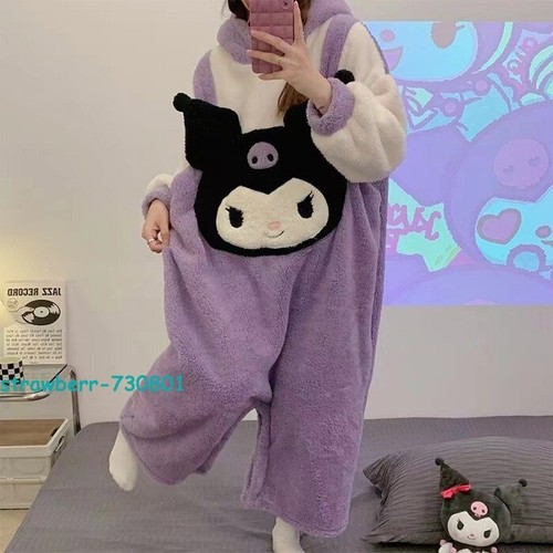 Pigiama peluche cartone animato Kuromi Cinnamoroll carino abbigliamento da casa pigiama invernale ragazza - Foto 11 di 13