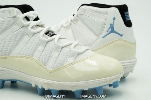 AIR JORDAN XI 11 RETRO CLEATS TD SIZE 8.5 WHITE BLUE COLUMBIA AO1561-117 - Picture 2 of 11