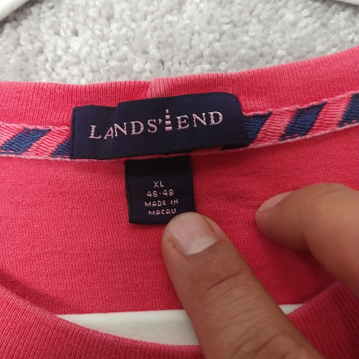Lands' End TShirt Mens XL Coral 100 Cotton Colorful Breathable