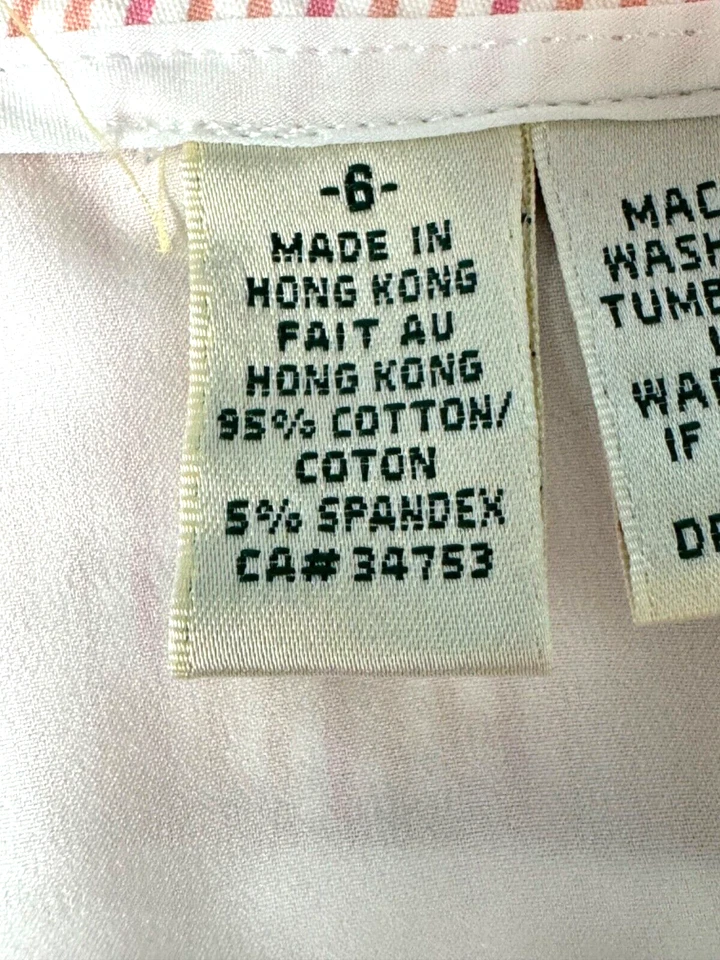 Pantalón corto para mujer Fairway & Greene 6 naranja rosa Seersucker golf tenis atletismo Foto 4 de 4