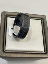8mm Tungsten Carbide ring Black Carbon Fiber inlay Wedding Band mens All Sizes