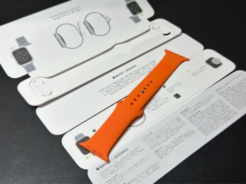 Hermes Apple Watch Orange Sports Band for 38mm 40mm 41mm S/M Rubber Band New JP - 第 2/6 張圖片