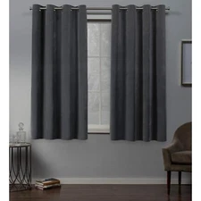 Exclusive Home Velvet Heavyweight Light Filtering Grommet Top Curtain Panel Pair