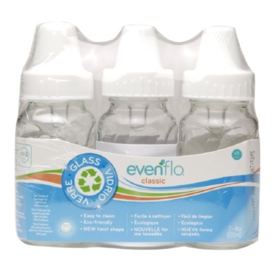 Pk Evenflo oz or oz Twist Classic Real Glass Baby Bottles BPA