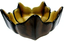 Vintage Viking Glass Bowl or Dish Epic Stockholm Spiked Brown 6 1/2" D