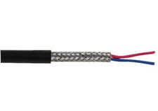 7-2-2C 2 Core Screened Cable, 0.2mm, Black, 25m - PELB0650