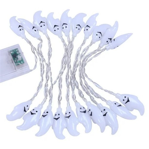 Utoimkio Halloween Lights (White Ghosts), Battery Operated String Lights for Hal - 第 2/6 張圖片