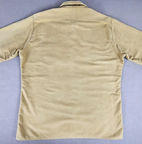 Vtg Barbour Chamois Shirt Mens XL Brown Sueded L/S Button Down Made In ENGLAND - Picture 6 of 7