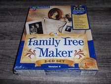 Family Tree Maker Version 4 PC CD-ROM 2-disc Broderbund 1998 New Sealed Big Box