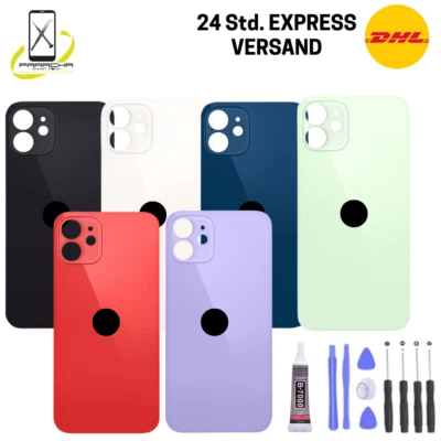 APPLE iPhone 12 Akkudeckel Back Cover Glas Rückseite Big Hole +B7000 Kleber