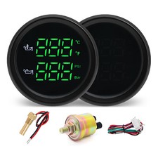 52mm Green Led 2 In 1 Oil Temperatureoil Pressure Gauge With 18npt Sensor 52mm Green Led 2 In 1 Oil Temperatureoil Pressure Gauge With 18npt Sensor