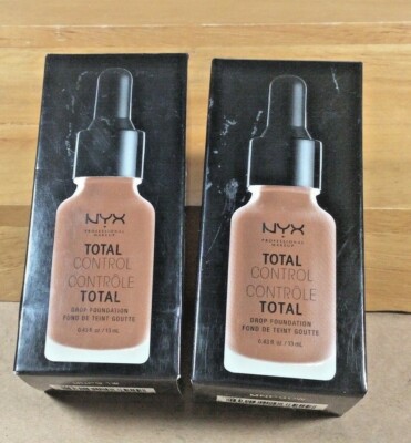 Lot of 2 NEW SEALED NYX Total Control Drop Foundation #TCDF19  MOCHA .43 oz ea.