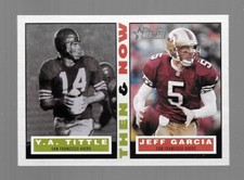 2001 Topps Heritage Football Y A Tittle Jeff Garcia 49ers Then & Now #TN-TG NRMT