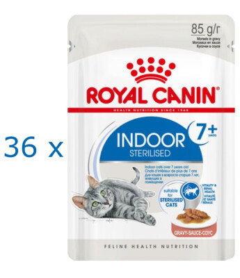 36 x 85 g Royal Canin Indoor Sterilised 7+ Sauce (  19,11/kg) Katzenfutter 