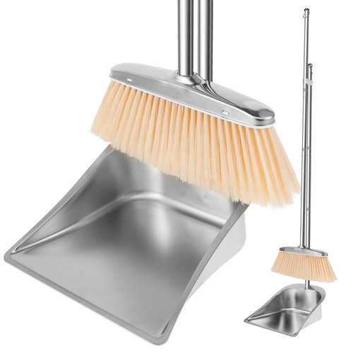 Stainless Steel Dustpan and Brush Set Indoor Outdoor Sweeping Dust Broom}⊥\ - Picture 11 of 16