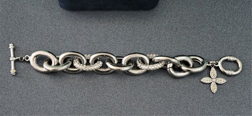 JENNIFER MILLER Rhinestone Pave Link Curb Chain Bracelet 7.5 in - Picture 4 of 4
