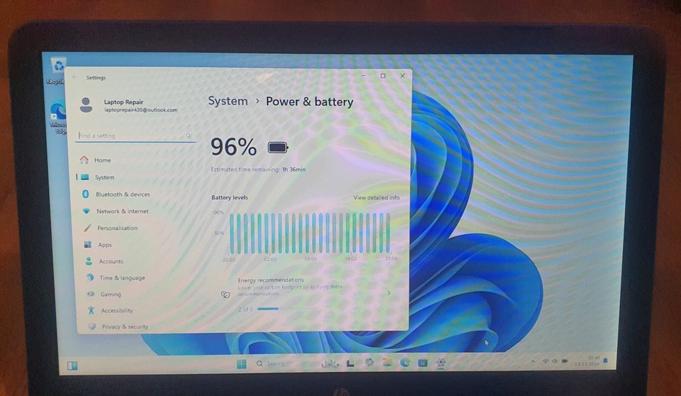 HP Pavilion Blue Laptop, i5 2.3GHz, 8GB RAM, 240GB SSD, Windows 11