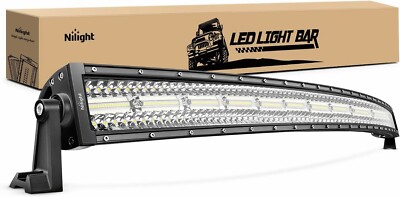 Nilight 42 Inch LED Light Bar 320 LED Chips 11240LM Curved Triple Row Spot Flood