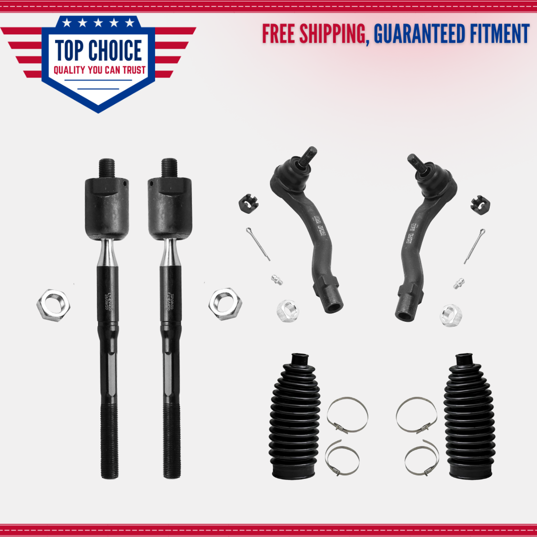 6pc Front Inner & Outer Tie Rods Assembly for 2002 2003 Toyota Camry