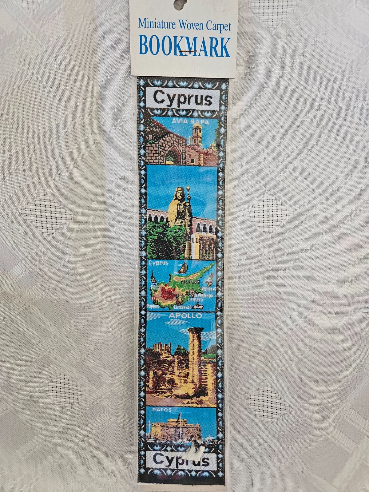 Miniature Woven Carpet Bookmark from Cyprus still in package | eBay