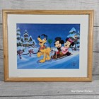 VTG 11x14 Walt Disney Mickey's Once Upon a Christmas 1999 Lithograph Framed