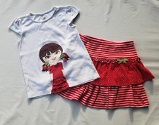 Girls Gymboree Shirt Skirt Size 9 Vintage Cherry Cute Red