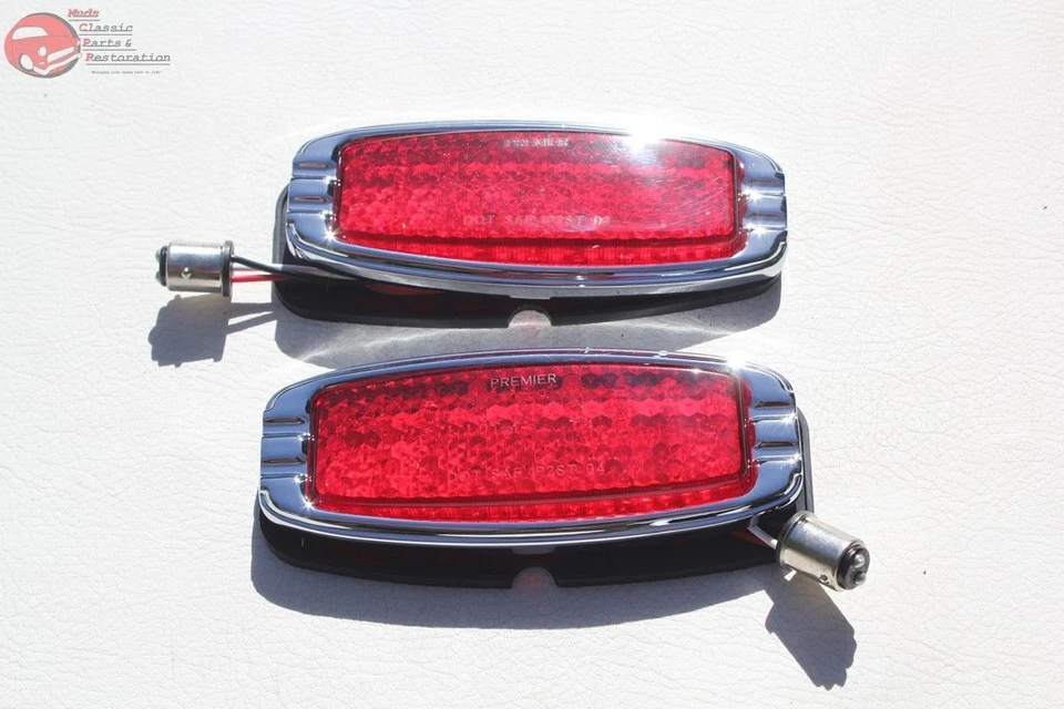 41-48 Chevy Flush Fit Flat Body Mount LED Tail Lights Custom Truck Hot Rat Rod - Image 3 of 4