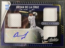 2022 Absolute Bryan De La Cruz Tools Of The Trade Rookie Relic Auto /199 TT3S-BC